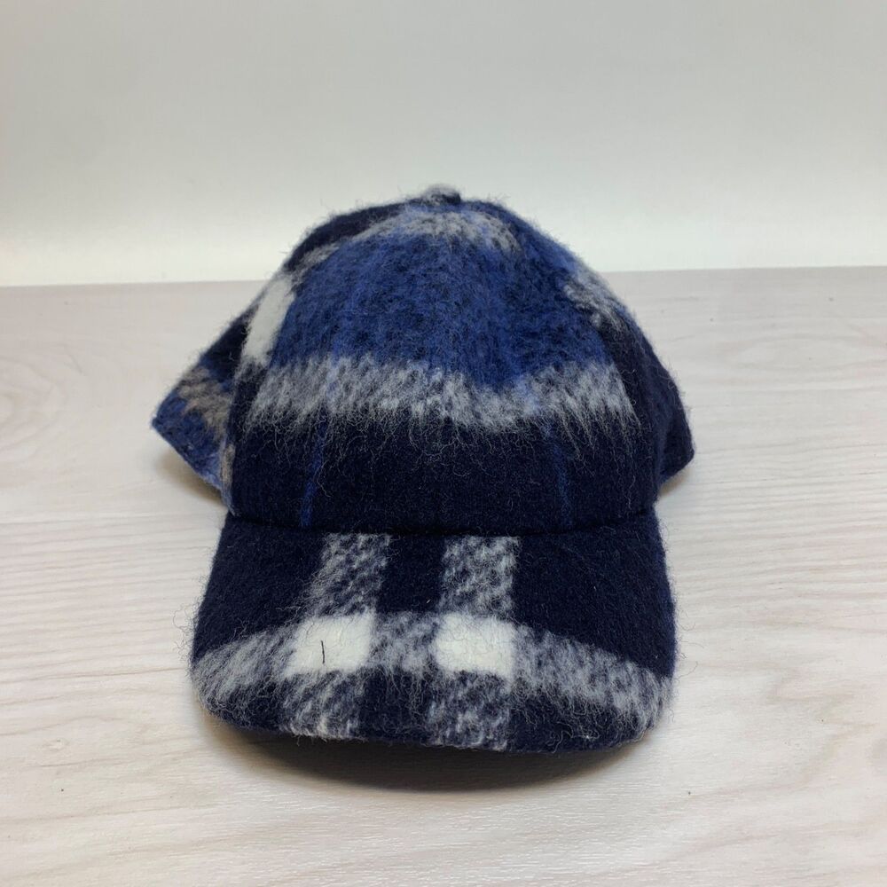 H&M Plaid Hat Strapback Fall Fashion Blue Plaid Womens Size M/L